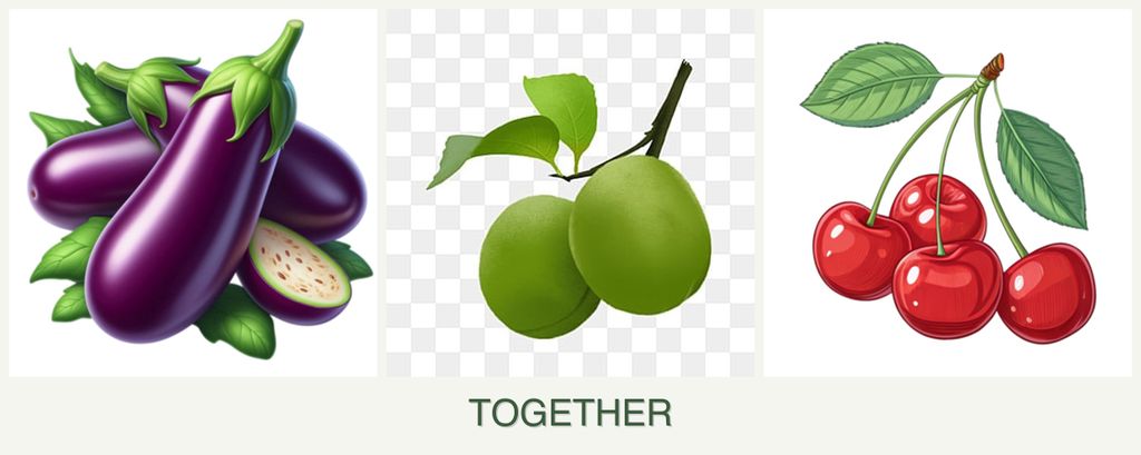 Can you plant eggplant, plums and cherries together?