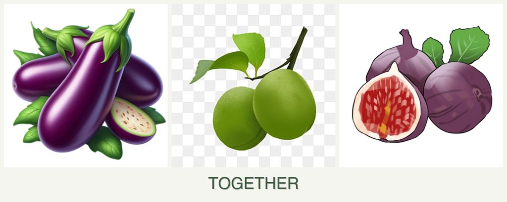 Can you plant eggplant, plums and figs together?