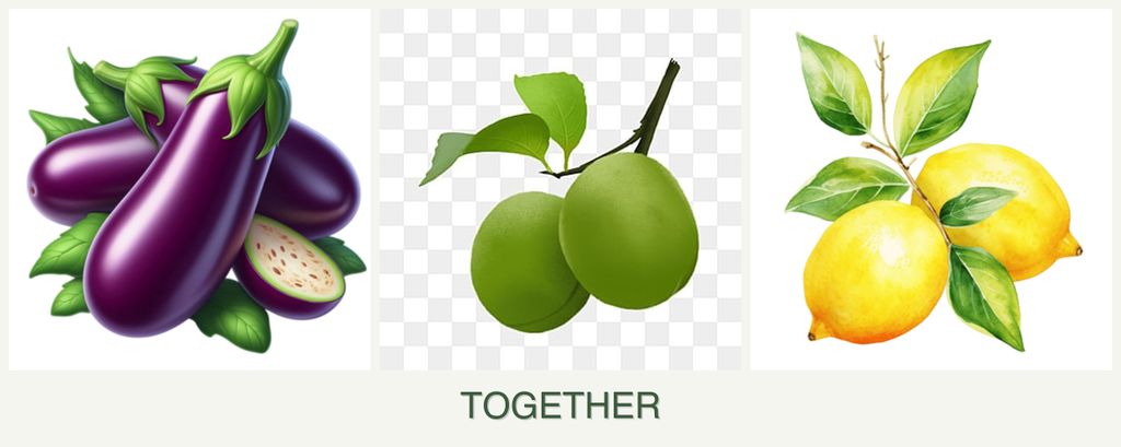 Can you plant eggplant, plums and lemons together?