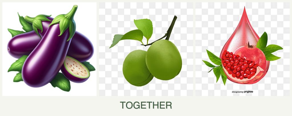Can you plant eggplant, plums and pomegranates together?