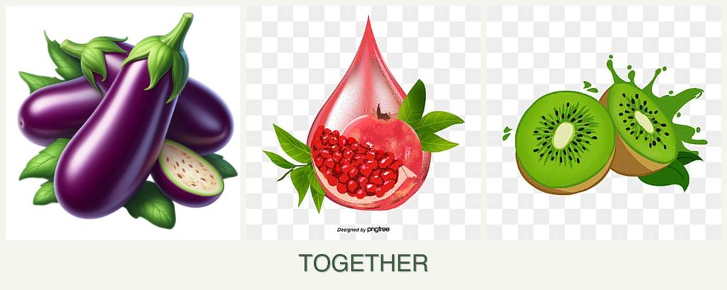 Can you plant eggplant, pomegranates and kiwi together?