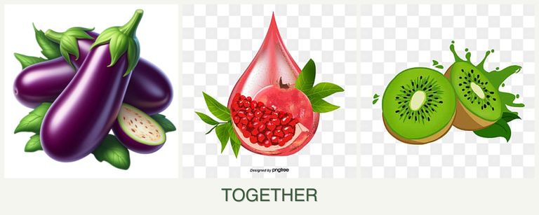 Can you plant eggplant, pomegranates and kiwi together?