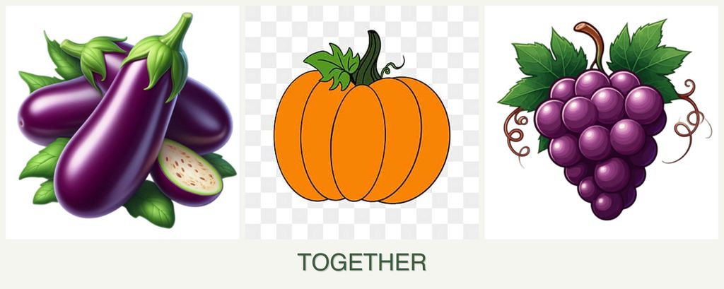 Can you plant eggplant, pumpkin and grapes together?