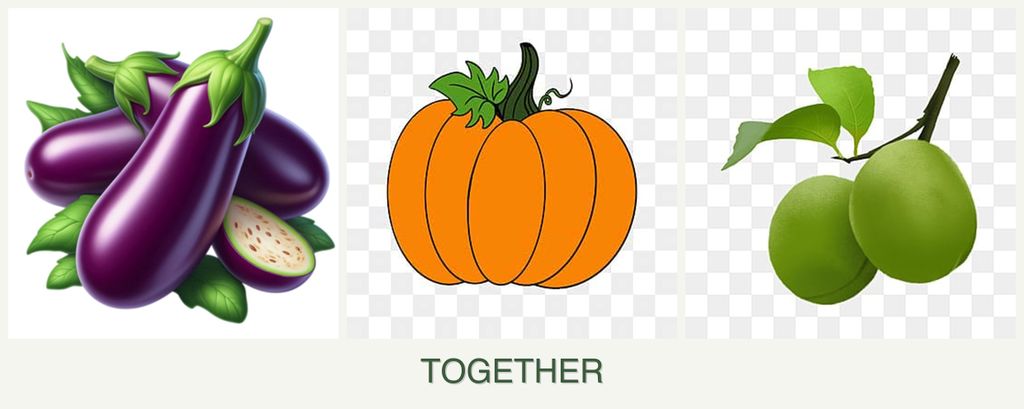 Can you plant eggplant, pumpkin and plums together?