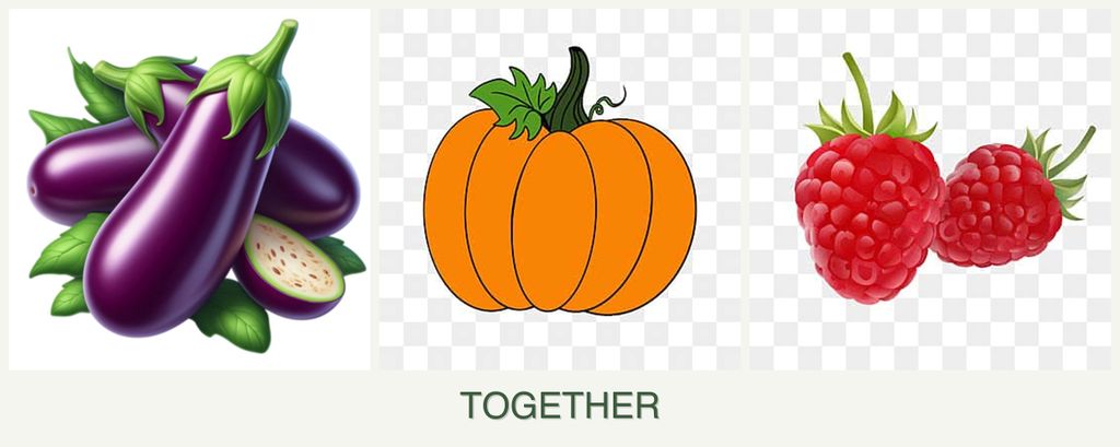 Can you plant eggplant, pumpkin and raspberries together?