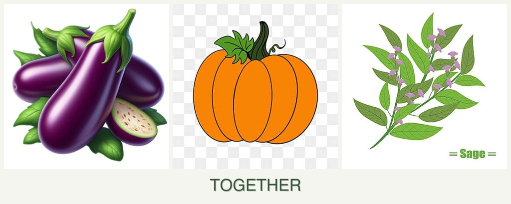 Can you plant eggplant, pumpkin and sage together?