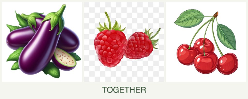Can you plant eggplant, raspberries and cherries together?
