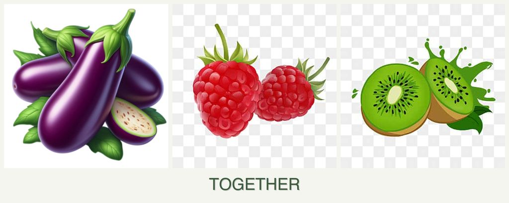 Can you plant eggplant, raspberries and kiwi together?