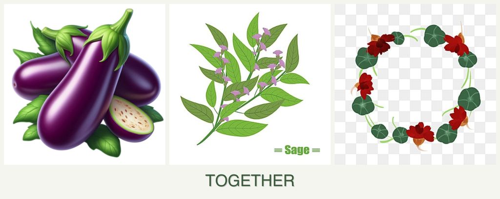 Can you plant eggplant, sage and nasturtiums together?
