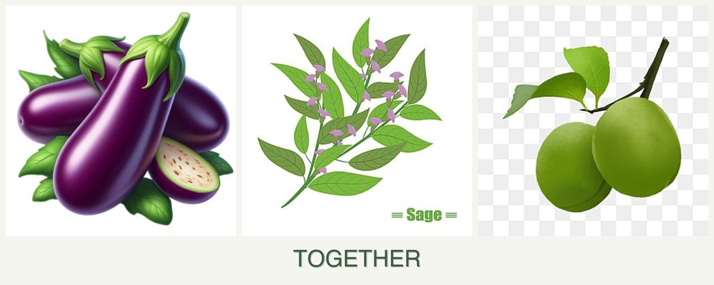 Can you plant eggplant, sage and plums together?