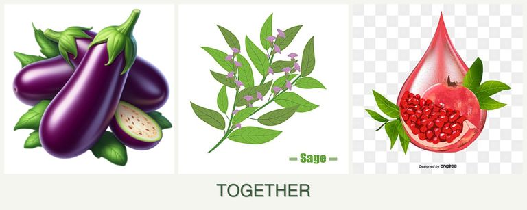 Can you plant eggplant, sage and pomegranates together?