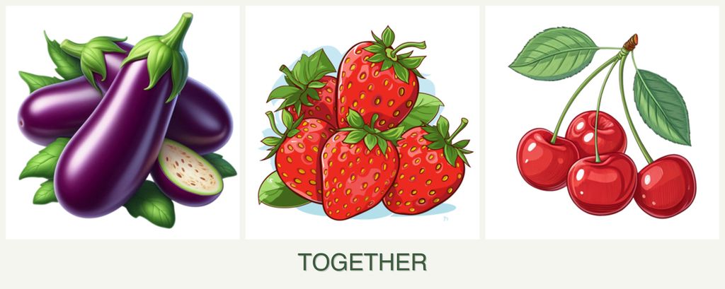 Can you plant eggplant, strawberries and cherries together?