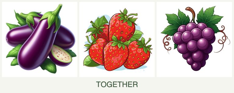 Can you plant eggplant, strawberries and grapes together?