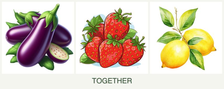 Can you plant eggplant, strawberries and lemons together?