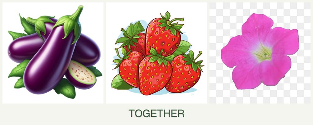 Can you plant eggplant, strawberries and petunias together?
