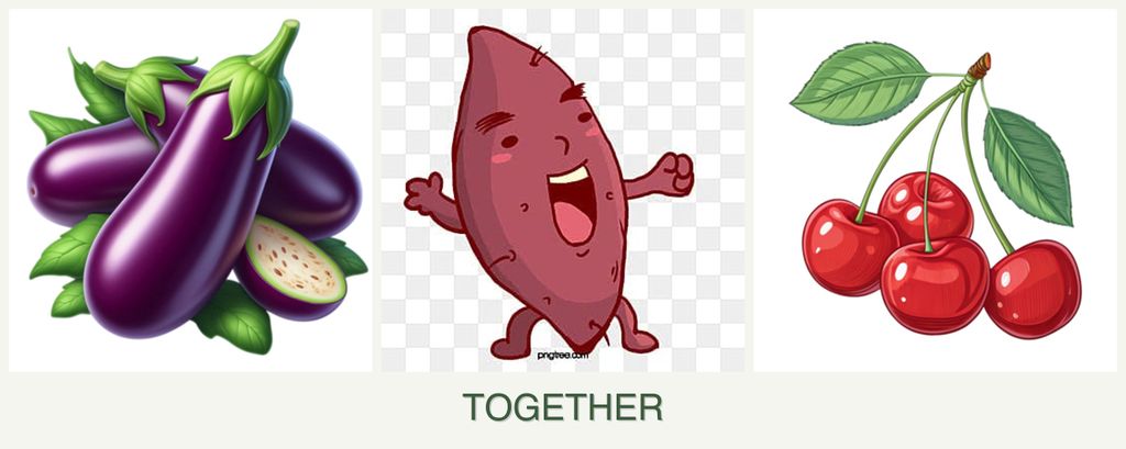 Can you plant eggplant, sweet potatoes and cherries together?