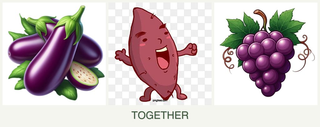 Can you plant eggplant, sweet potatoes and grapes together?