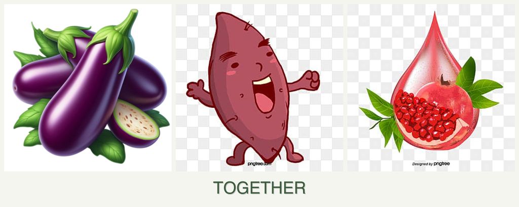 Can you plant eggplant, sweet potatoes and pomegranates together?