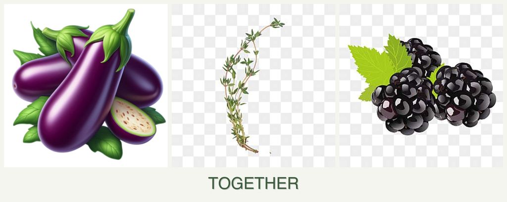 Can you plant eggplant, thyme and blackberries together?