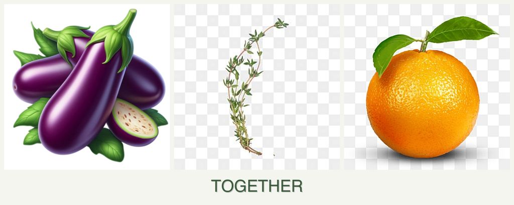 Can you plant eggplant, thyme and oranges together?