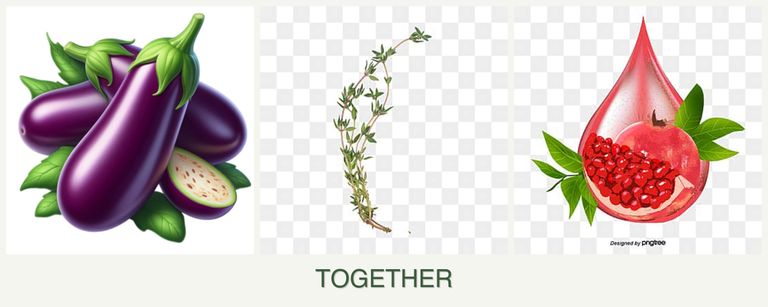 Can you plant eggplant, thyme and pomegranates together?