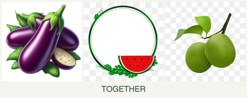 Can you plant eggplant, watermelons and plums together?