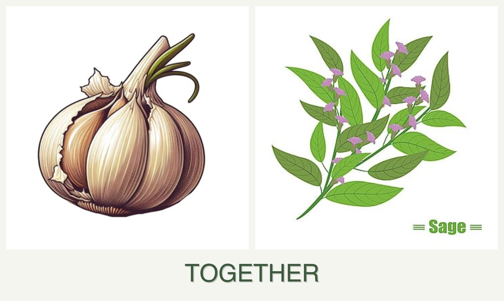Can you plant garlic and sage together?