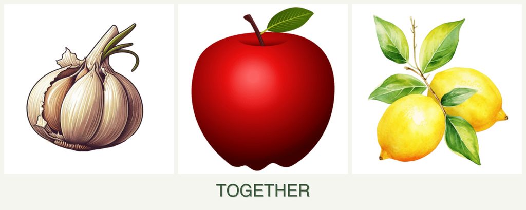 Can you plant garlic, apples and lemons together?