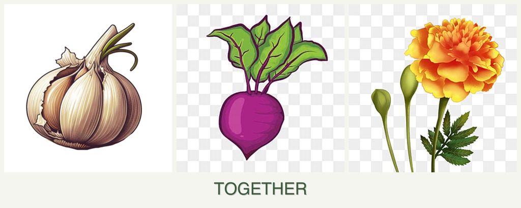 Can you plant garlic, beets and marigolds together?