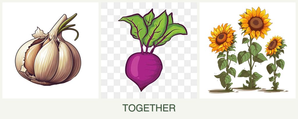 Can you plant garlic, beets and sunflowers together?