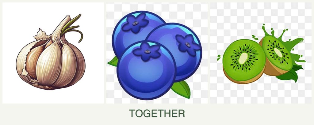 Can you plant garlic, blueberries and kiwi together?