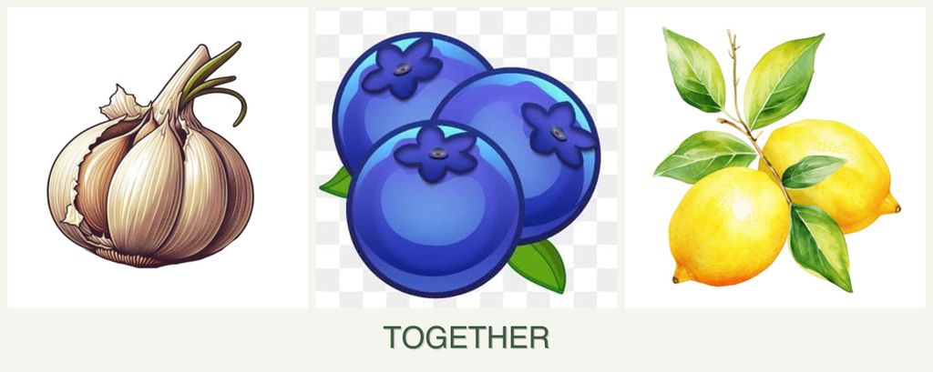 Can you plant garlic, blueberries and lemons together?
