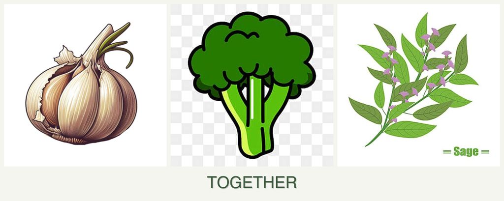 Can you plant garlic, broccoli and sage together?