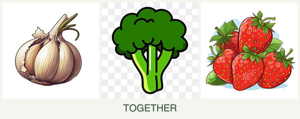 Can you plant garlic, broccoli and strawberries together?