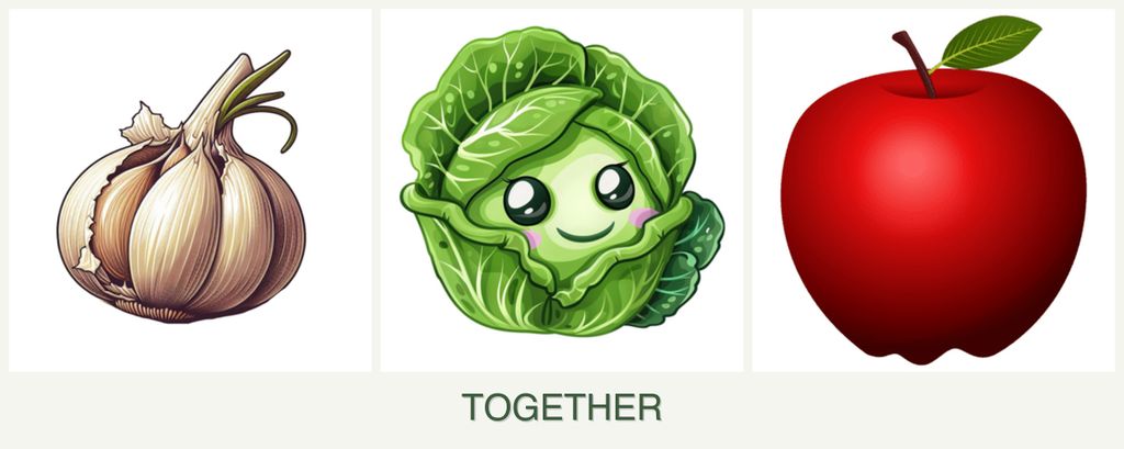 Can you plant garlic, cabbage and apples together?