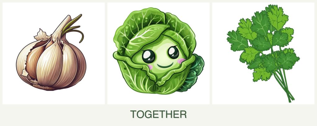 Can you plant garlic, cabbage and cilantro together?