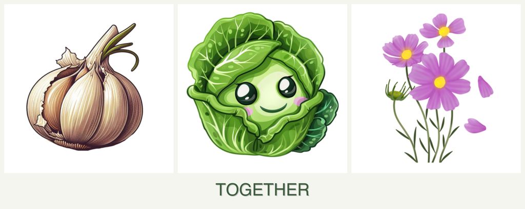 Can you plant garlic, cabbage and cosmos together?