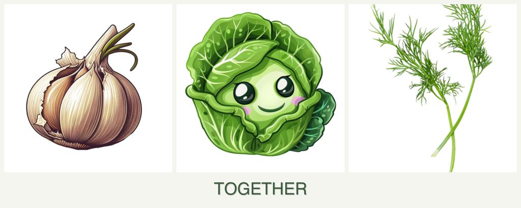 Can you plant garlic, cabbage and dill together?