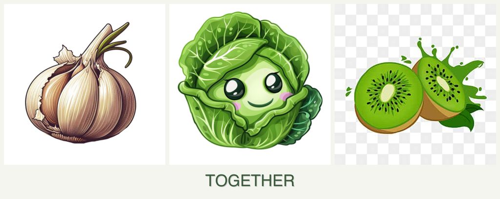 Can you plant garlic, cabbage and kiwi together?