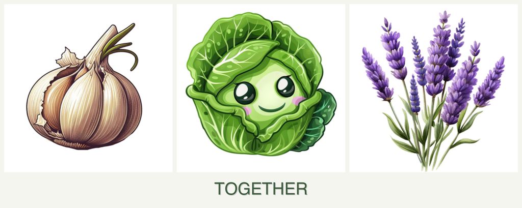 Can you plant garlic, cabbage and lavender together?