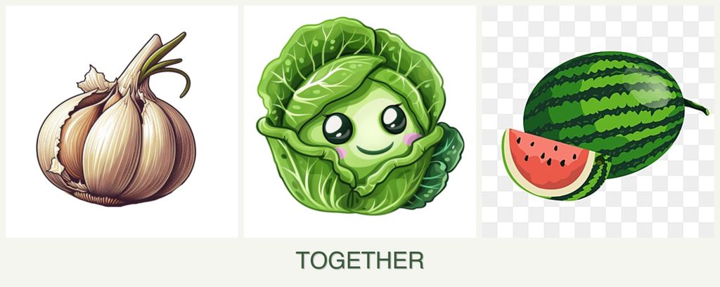Can you plant garlic, cabbage and melons together?