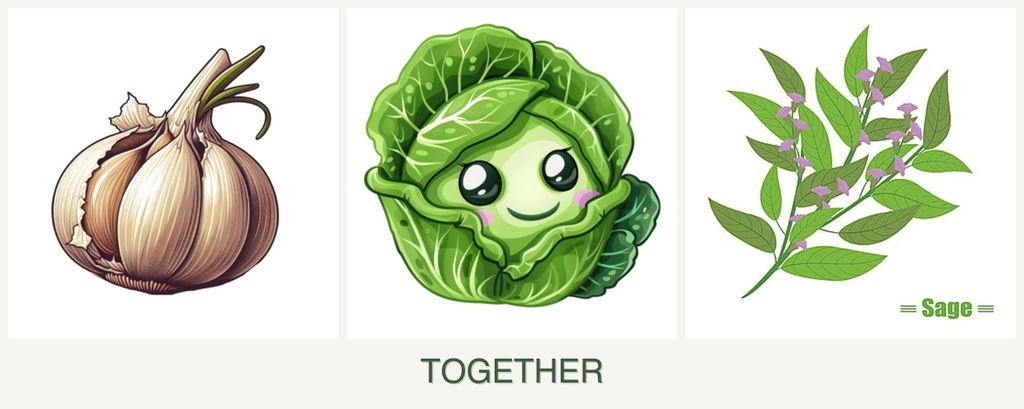 Can you plant garlic, cabbage and sage together?