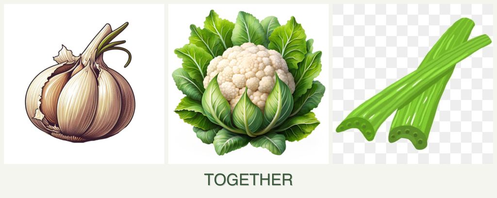 Can you plant garlic, cauliflower and celery together?