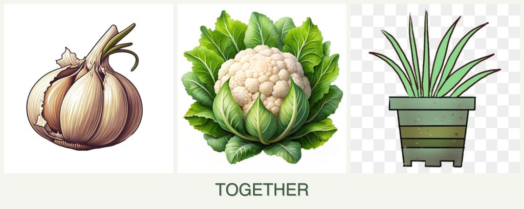 Can you plant garlic, cauliflower and lemongrass together?