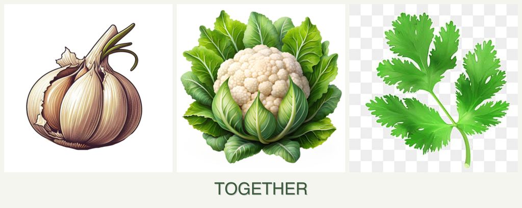 Can you plant garlic, cauliflower and parsley together?