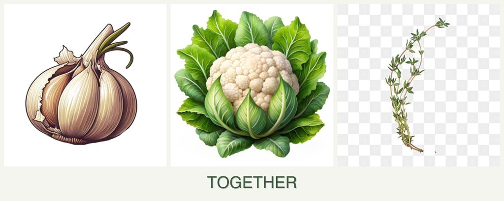 Can you plant garlic, cauliflower and thyme together?