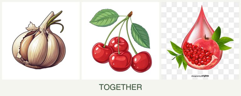 Can you plant garlic, cherries and pomegranates together?