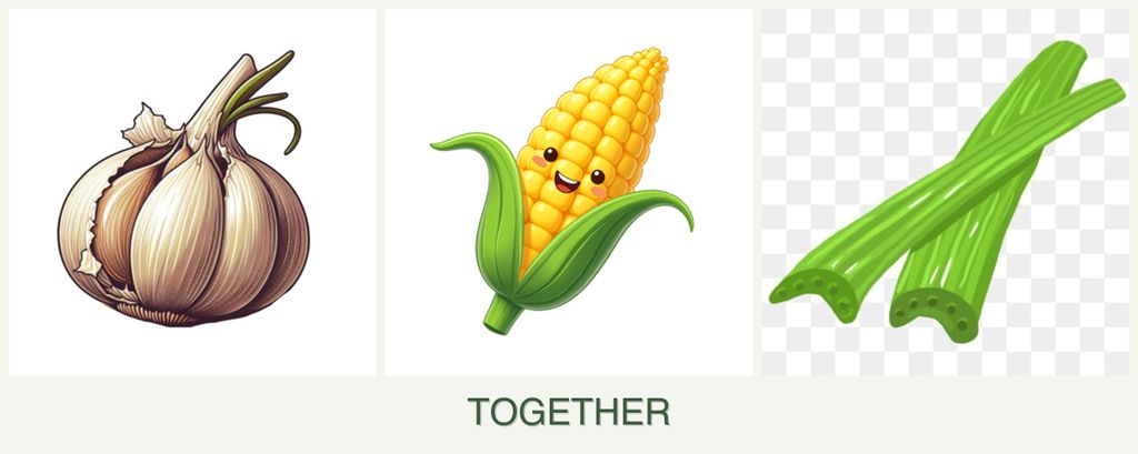 Can you plant garlic, corn and celery together?