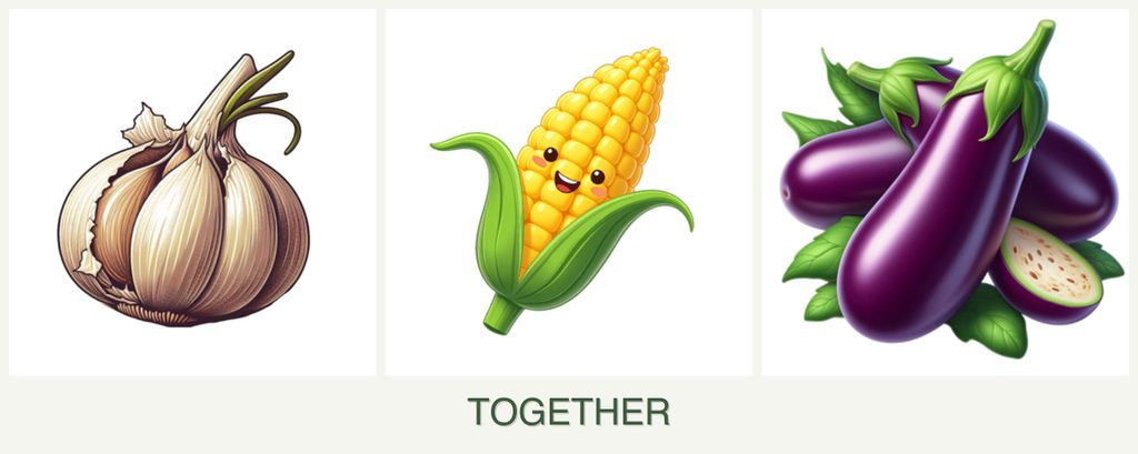 Can you plant garlic, corn and eggplant together?