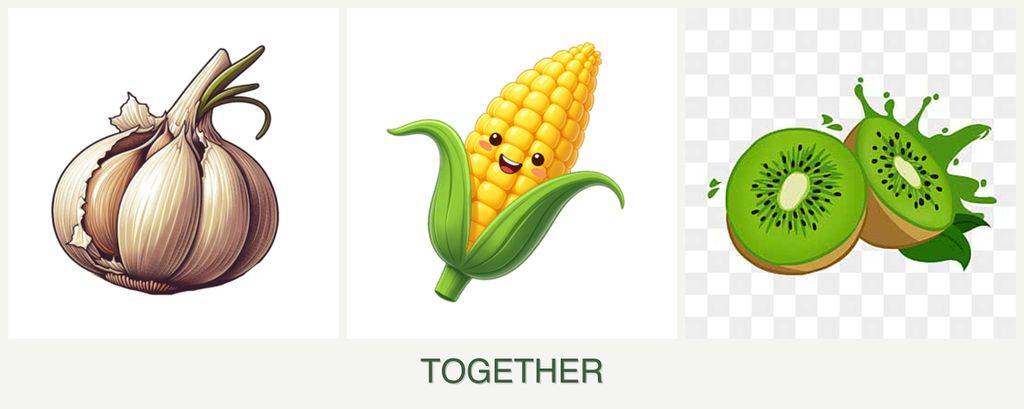 Can you plant garlic, corn and kiwi together?